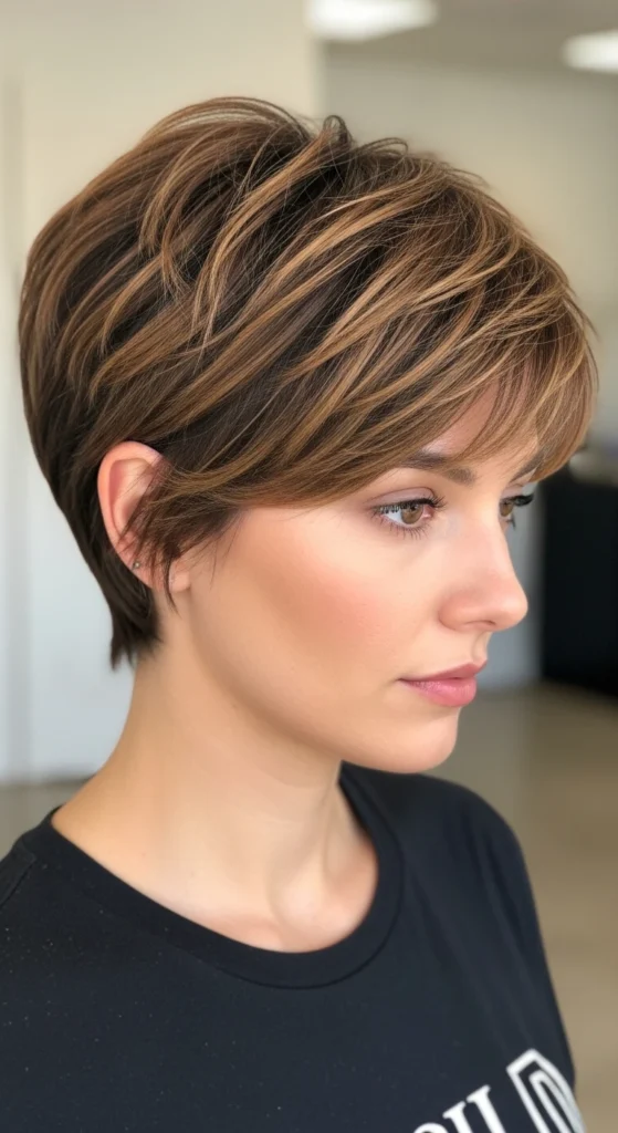 Classic Brown Pixie with Natural Texture