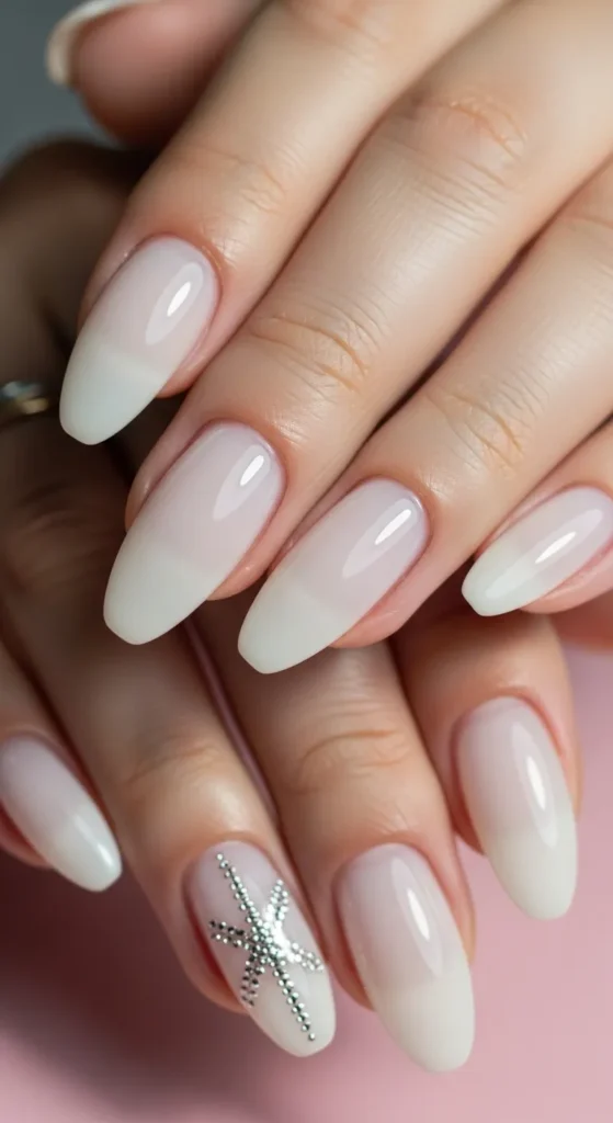 Classic Milky White Nails