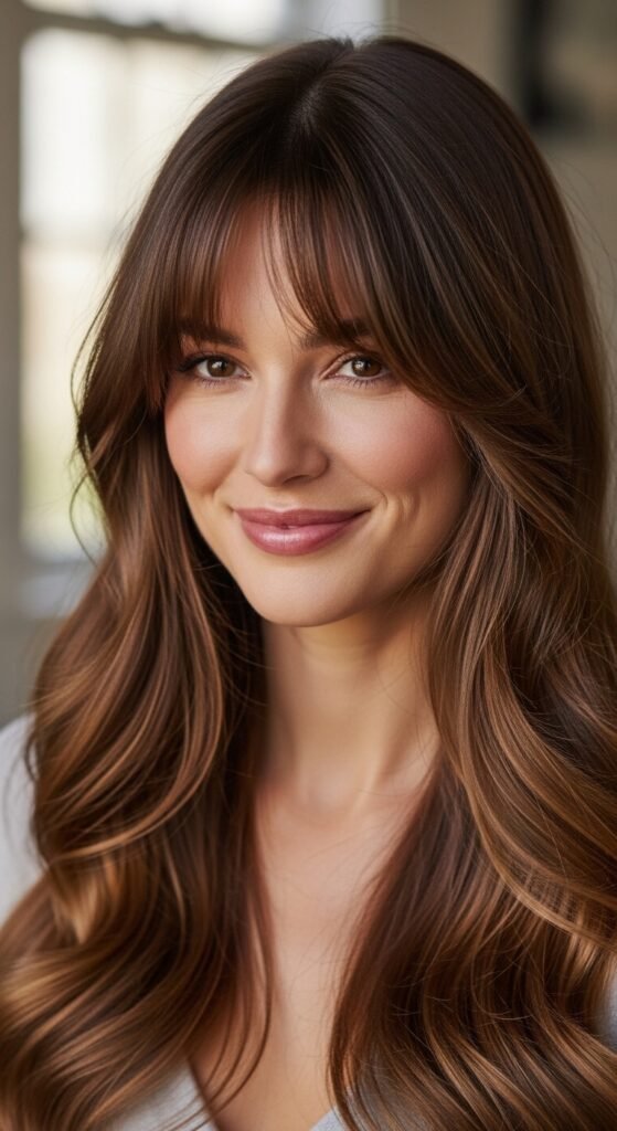 Curtain Bangs Long Hair haircut