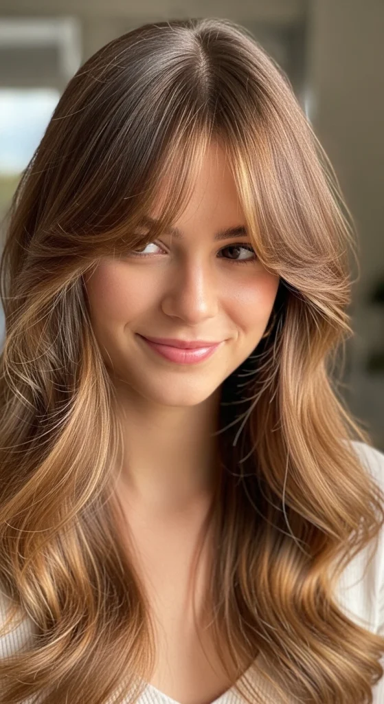 Curtain Bangs with Loose Waves