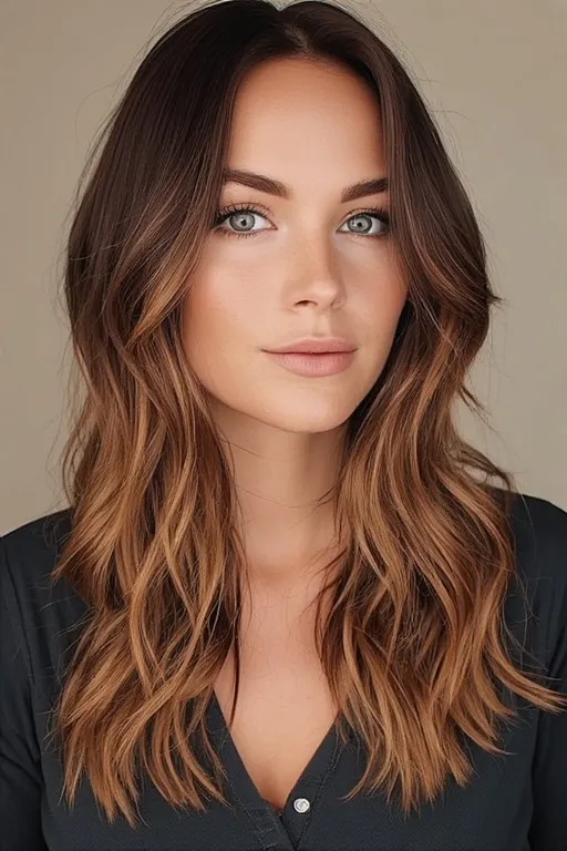 Dark Brown with Caramel Balayage