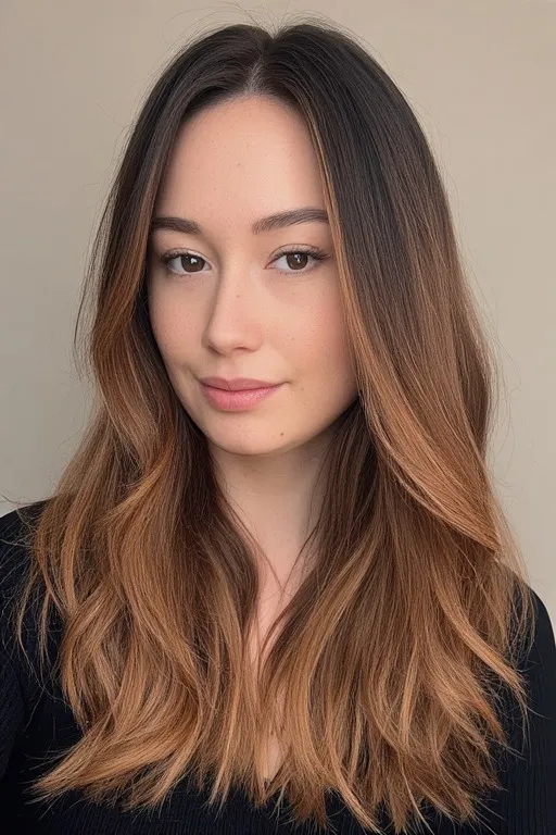 Dark Brown with Subtle Caramel Face-Framing