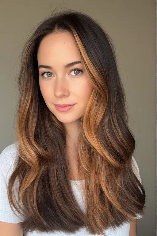 Deep Brunette with Caramel Babylights