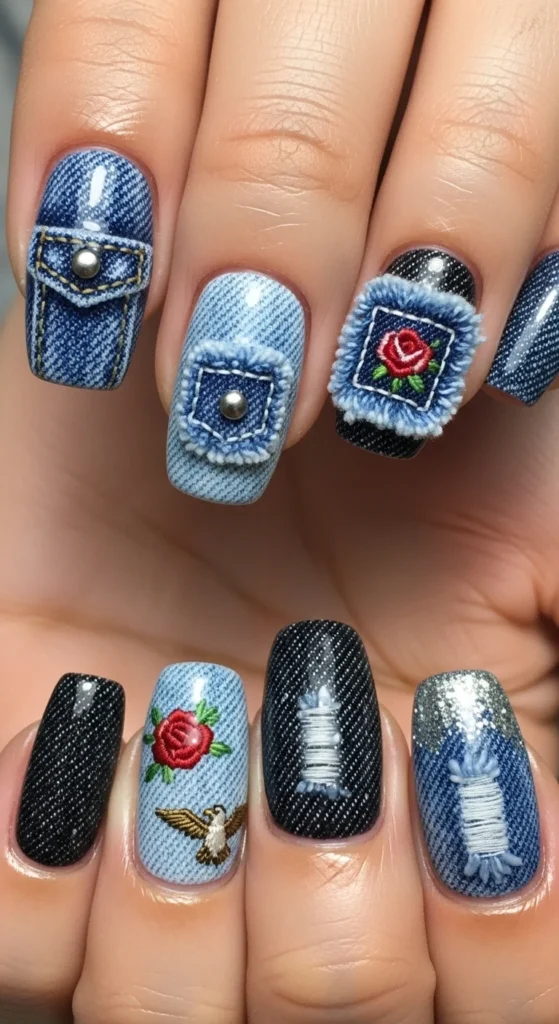 Denim-on-Denim Excellence nails