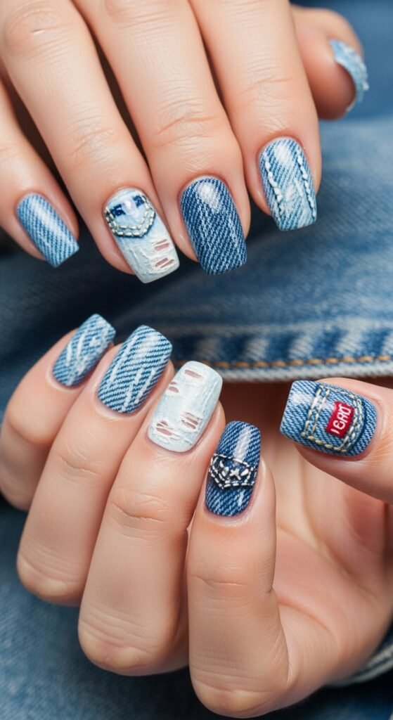 Denim on Denim Nails