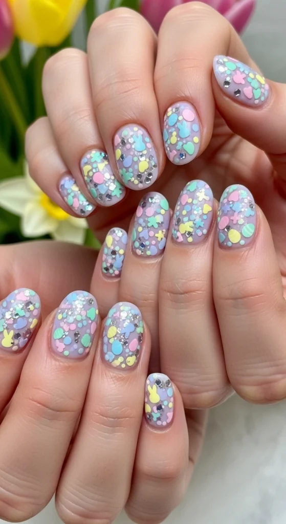 Easter Confetti Nails