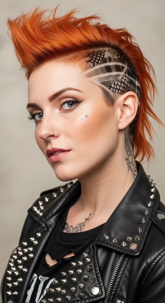“Electric Ginger” Punk with Plaid & Mesh