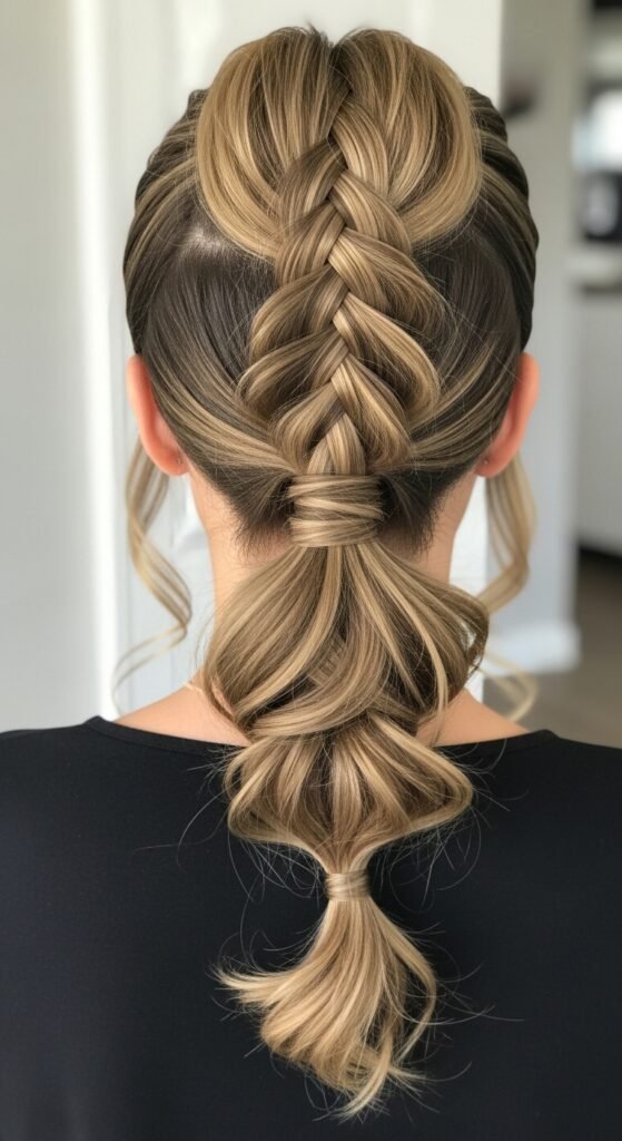 French Braid Ponytail Combo hairstyle