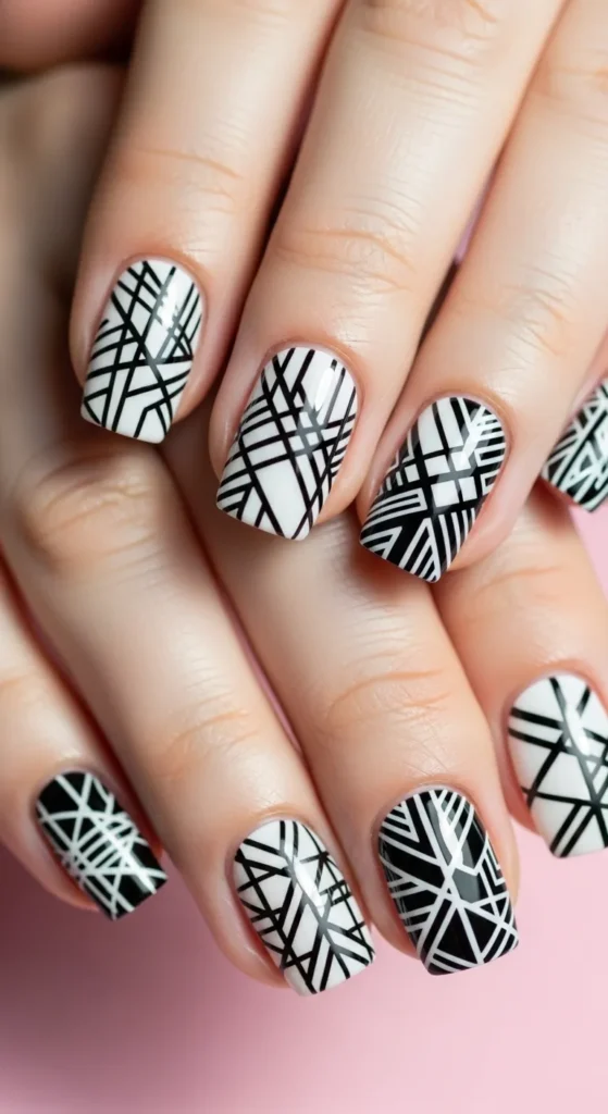 Geometric Lines in Black and White