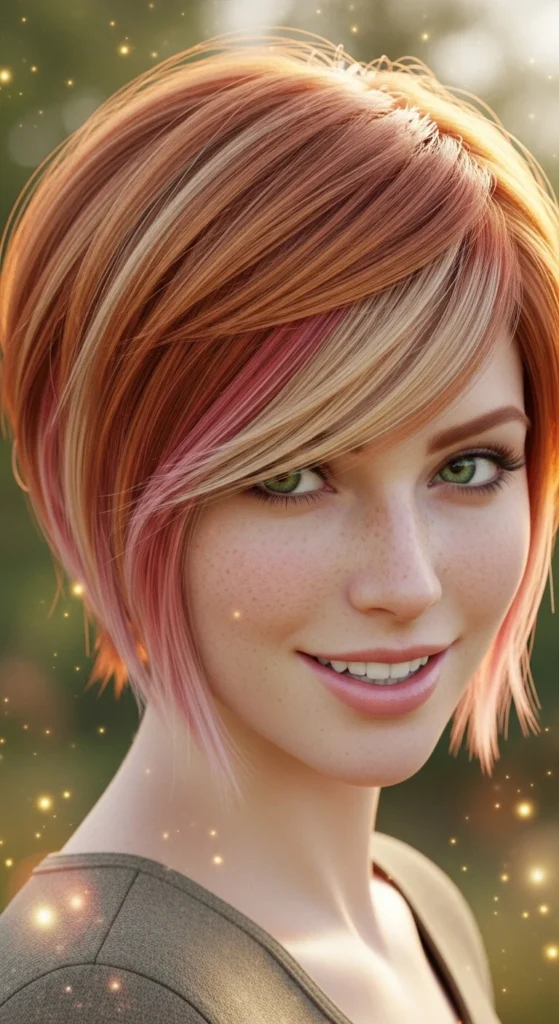 Ginger Pixie with Highlights or Color Melt