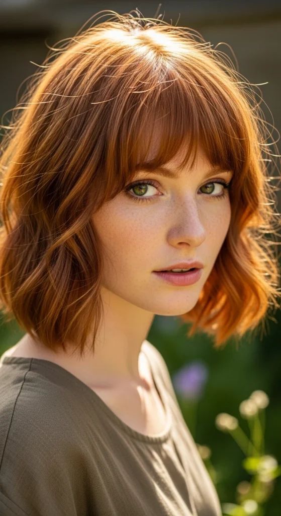 Ginger Pixie with Relaxed Hair