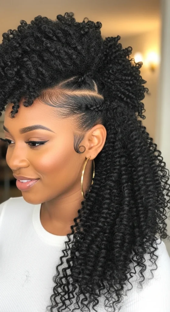 Half-Up, Half-Down Fro-Hawk