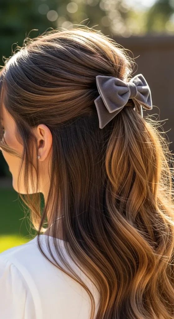 Half-Up Half-Down with a Bow