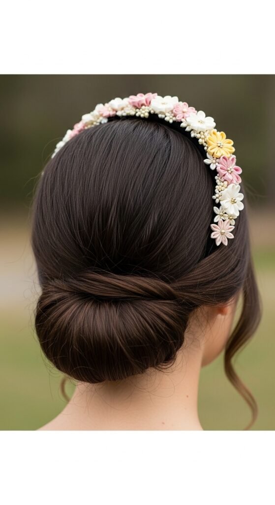 Headband + Tucked Style hairstyle