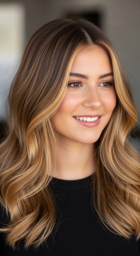 Honey Blonde Money Pieces hairstyle