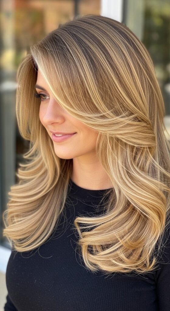 Honey Blonde Waves hairstyle