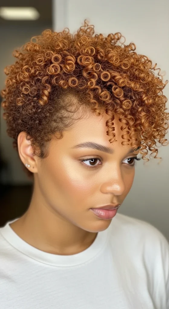 Honey Brown Curly Pixie