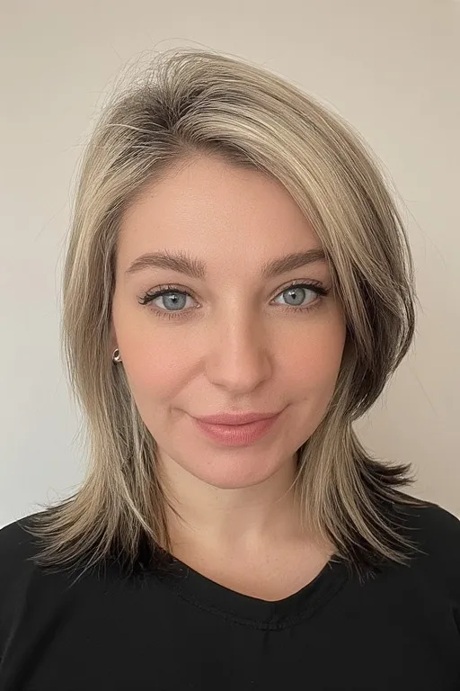 Icy Blonde With Dark Espresso Roots