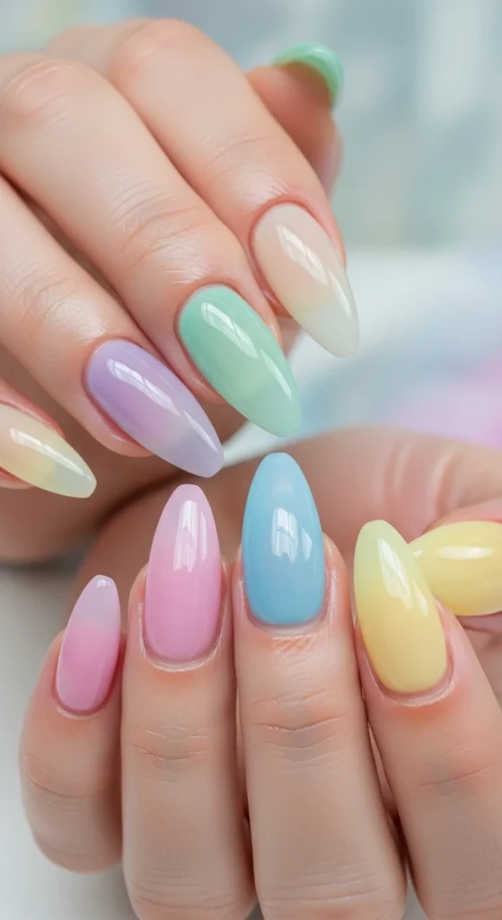 Jelly Pastel Nails