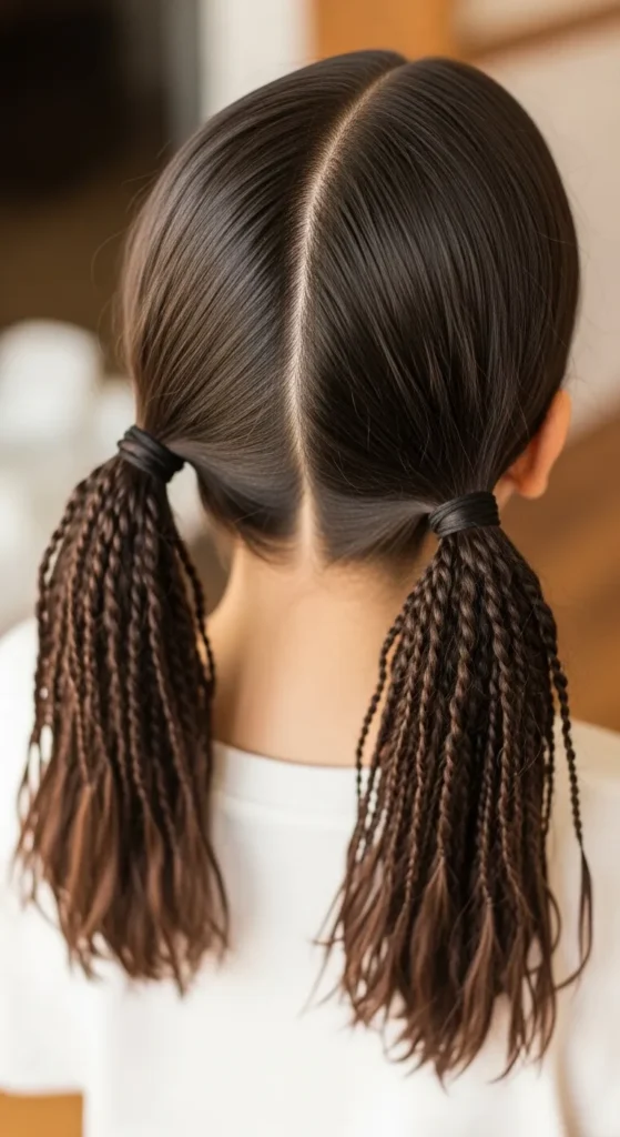 Low Pigtails with Twists