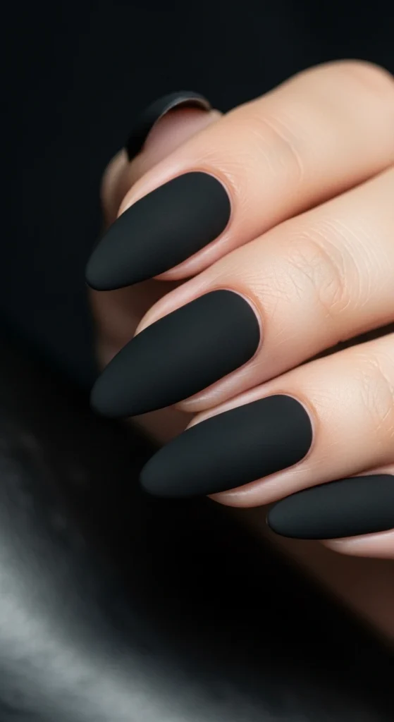 Matte Black Everything nails