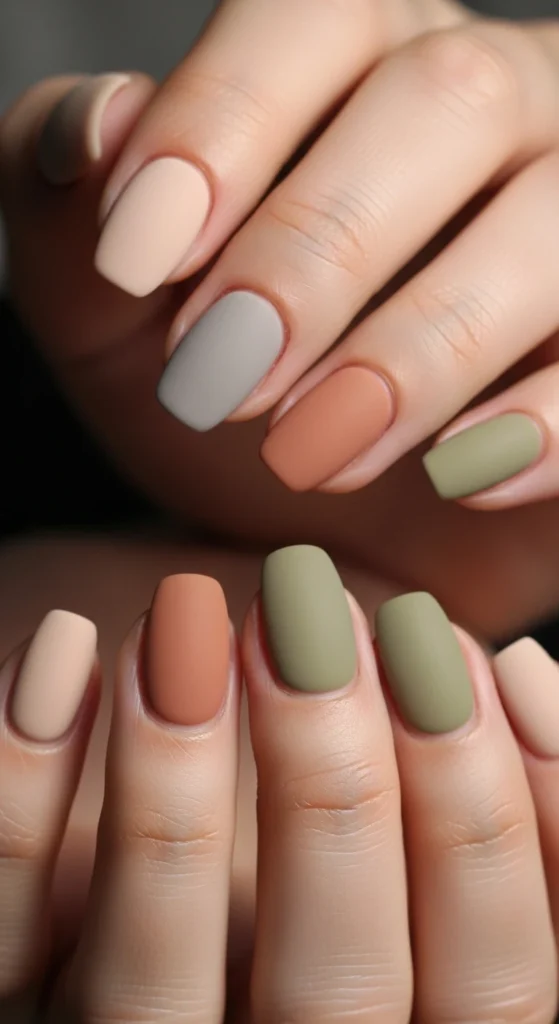 Matte Neutral Aura Nails