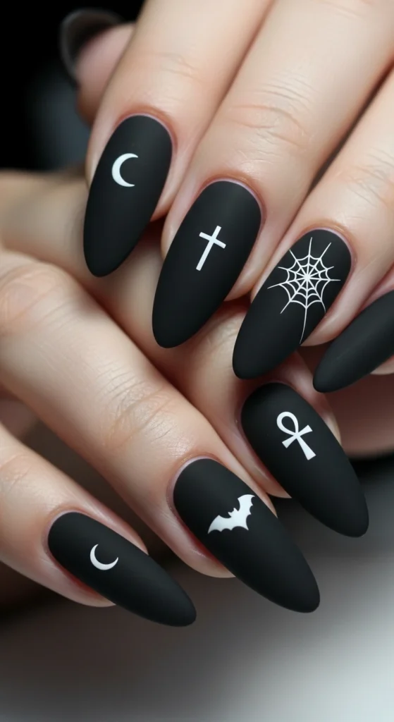 Minimal Goth Symbols nails