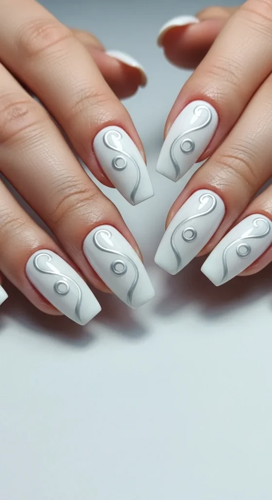 Minimalist Swirls on White