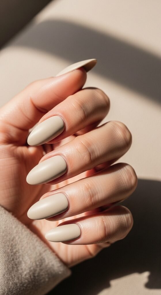 Monochrome Beige Nails