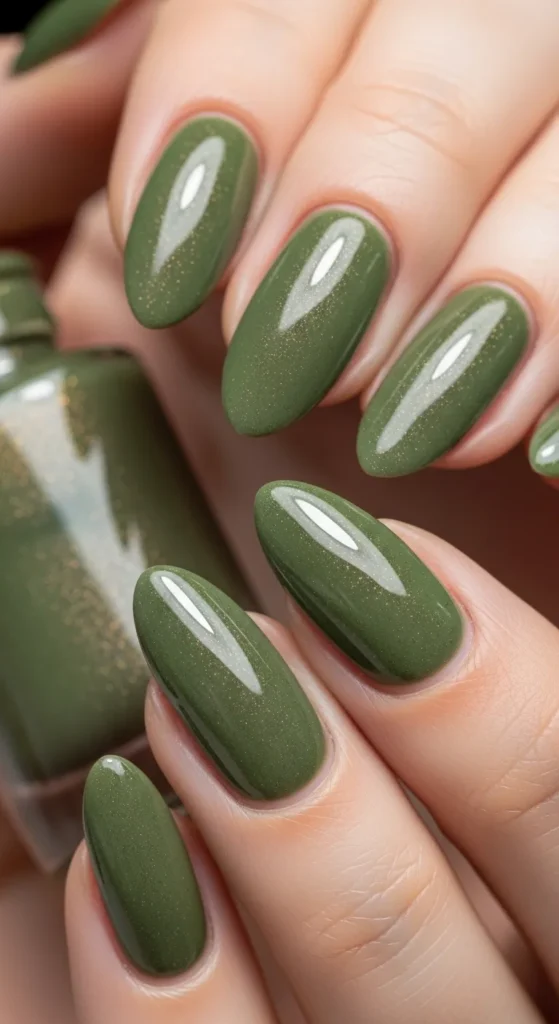 Olive Green with Subtle Shimmer