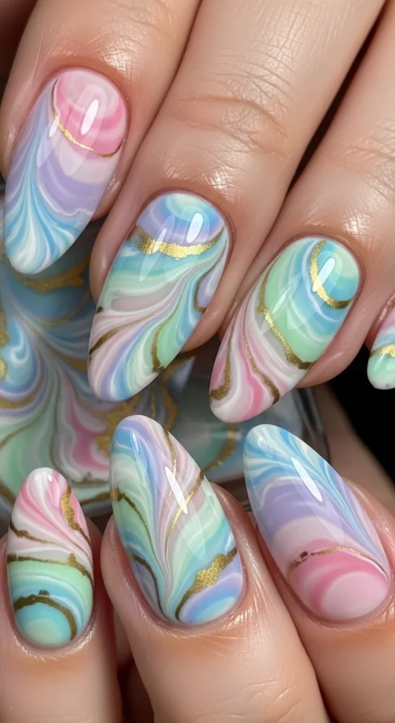 Pastel Marble Nails