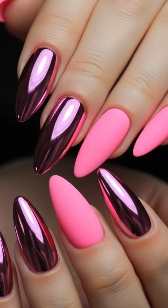 Pink Chrome + Matte Contrast