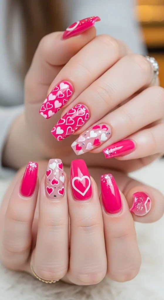Pink Heartcore Nails