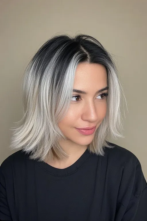 Platinum Blonde With Shadow Roots
