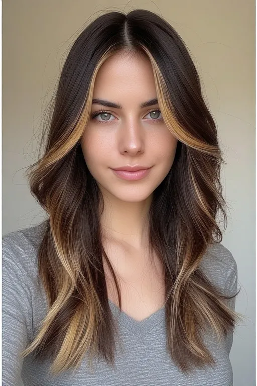 Rich Dark Brown with Honey Lowlights