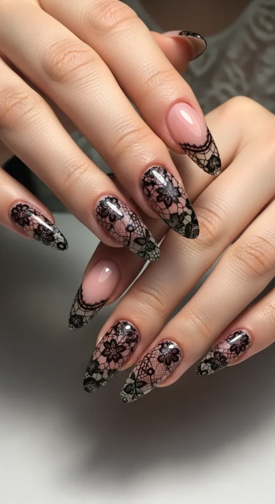 Sheer Black Lace Overlay