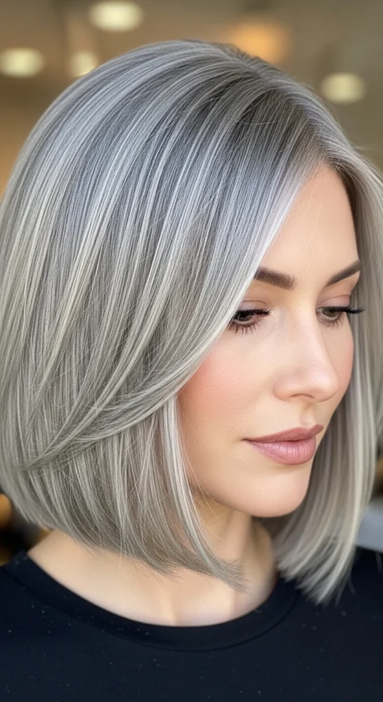 Shoulder-Length Gray Lob