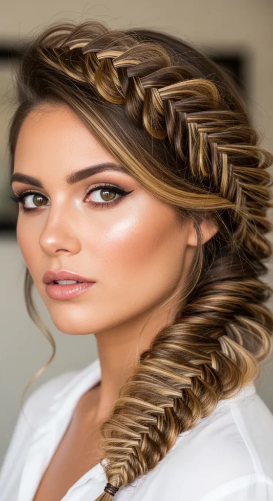 Side-Swept Fishtail Braid