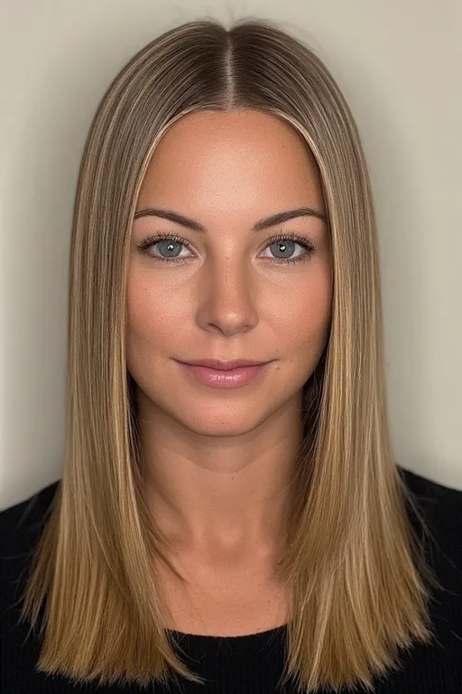 Sleek Bronde Straight Hair