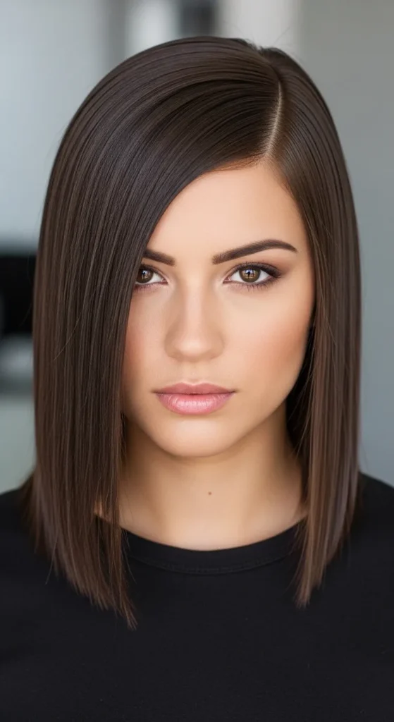 Sleek Straight with Side Part