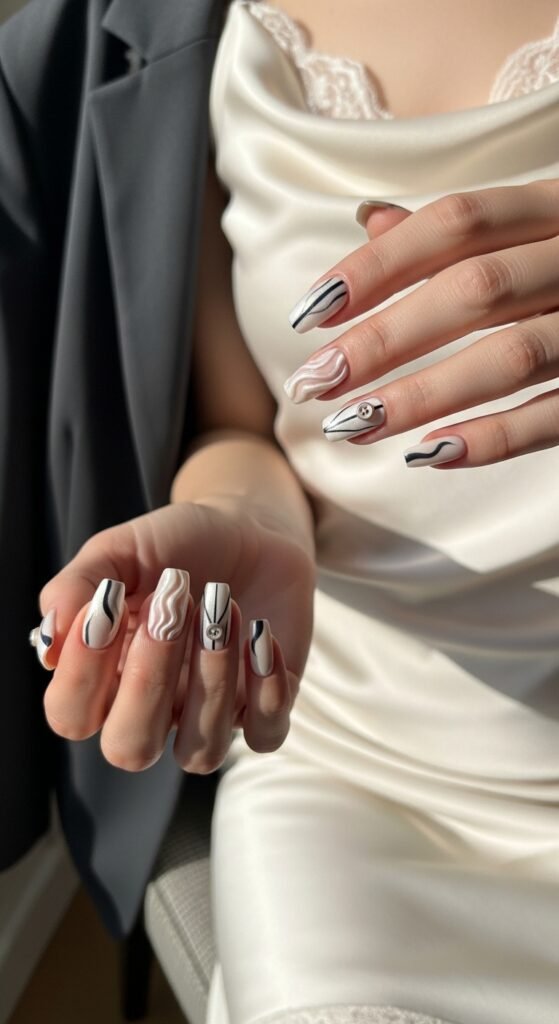 Slip Dress + Blazer Nails