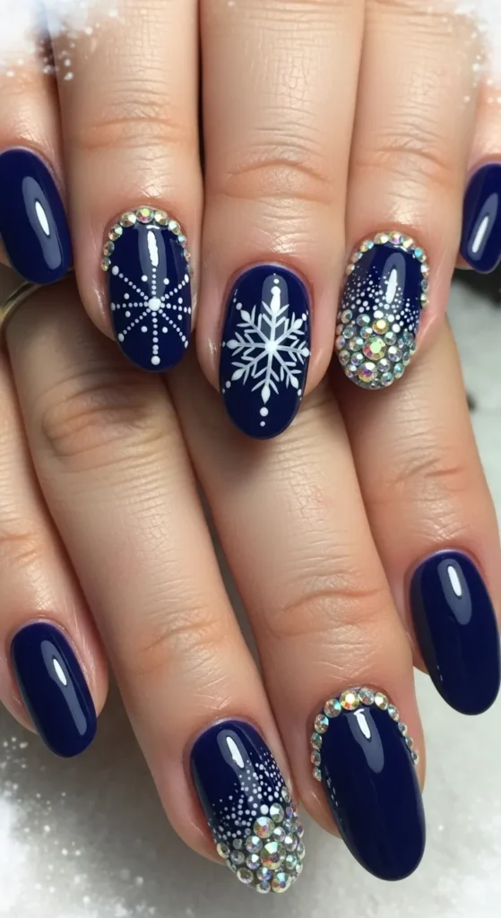 Snowflake Accent Nails