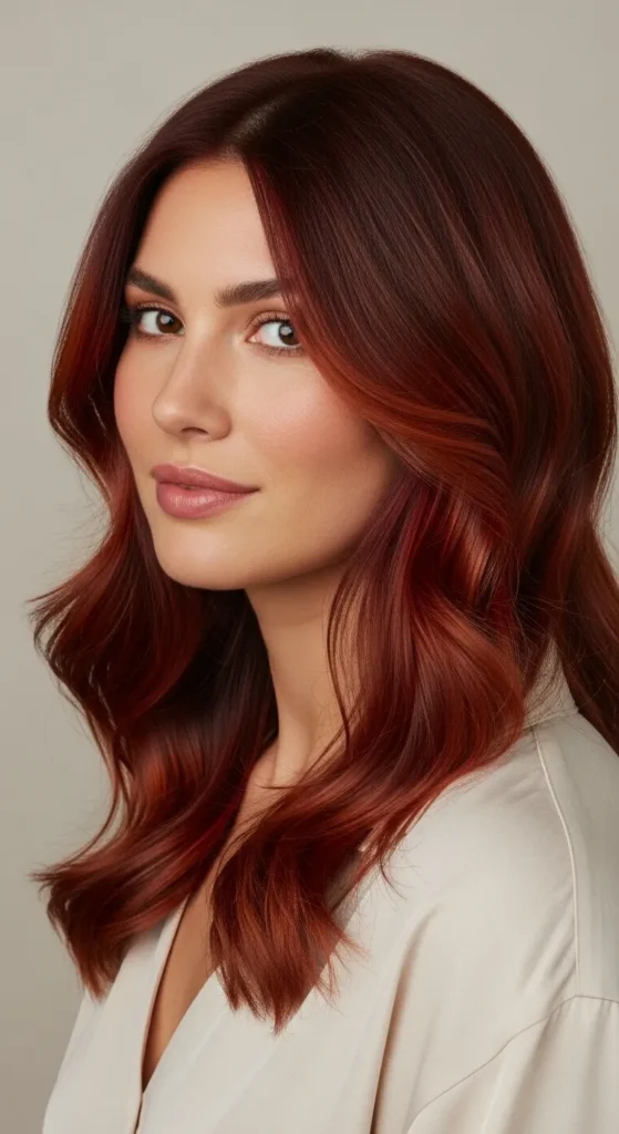 Soft Cherry Cola Balayage