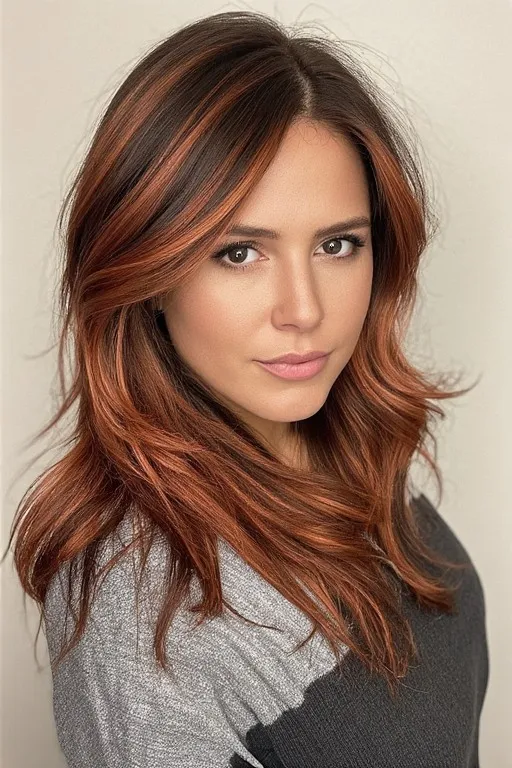 Soft Chocolate Copper Highlights