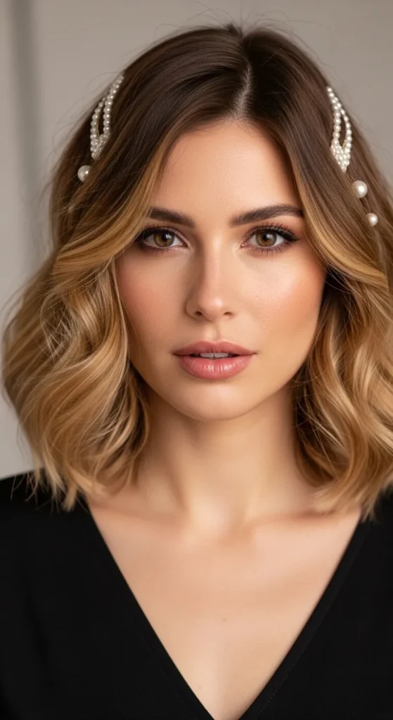 Soft Teddy Bronde With Pearl Clips