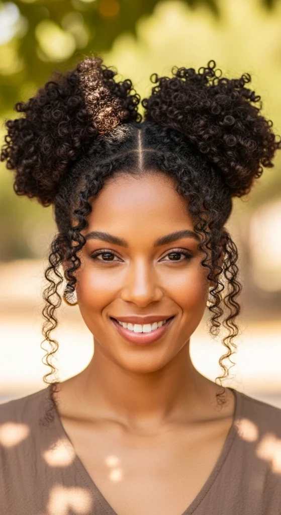 Space Buns on Natural Hair