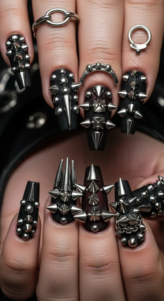 Spiked Stud Punk Revival Nails