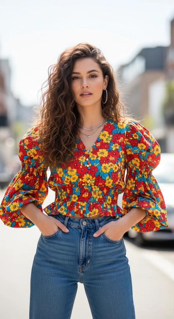 The Bold Blouse & Classic Jeans