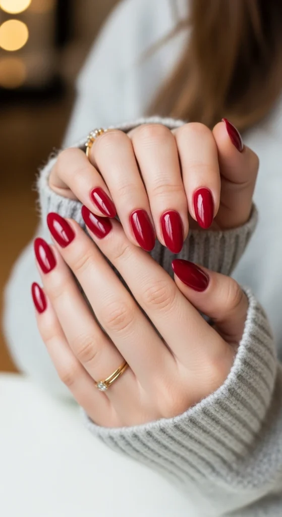 The Classic & Chic Crimson nails