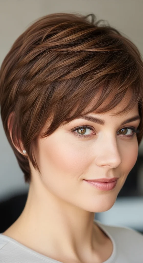 The Classic Tapered Brown Pixie